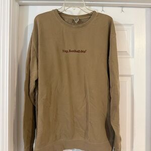 Tan Sweatshirt with 'Yay, football day!' Print